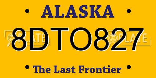 8DTO827 Alaska License Plate