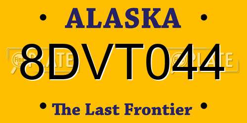 8DVT044 Alaska License Plate