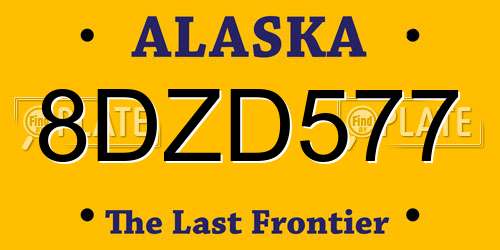 8DZD577 Alaska License Plate
