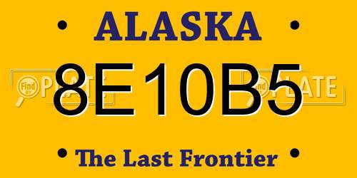 8E10B5 Alaska License Plate