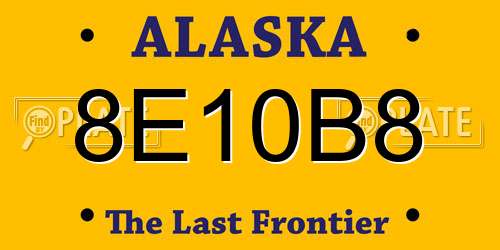 8E10B8 Alaska License Plate