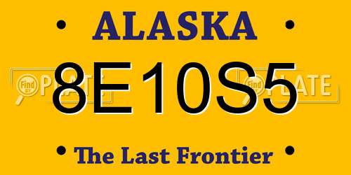 8E10S5 Alaska License Plate