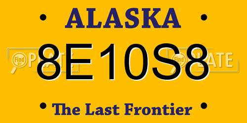 8E10S8 Alaska License Plate