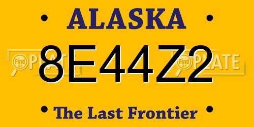 8E44Z2 Alaska License Plate