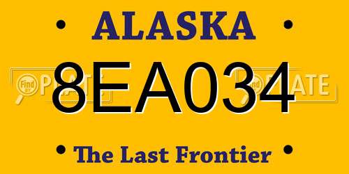 8EA034 Alaska License Plate