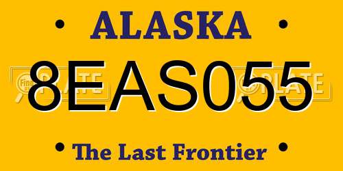 8EAS055 Alaska License Plate