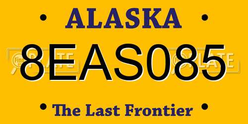 8EAS085 Alaska License Plate