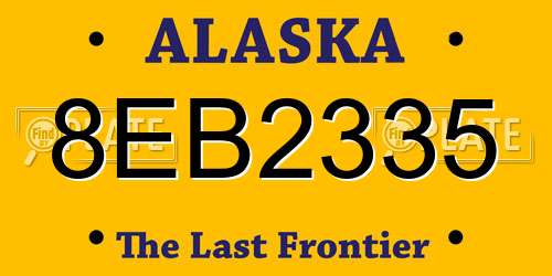 8EB2335 Alaska License Plate