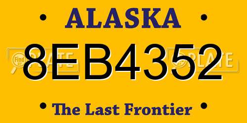 8EB4352 Alaska License Plate