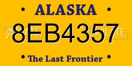 8EB4357 Alaska License Plate