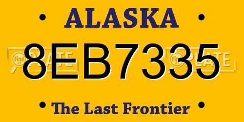 8EB7335 Alaska License Plate