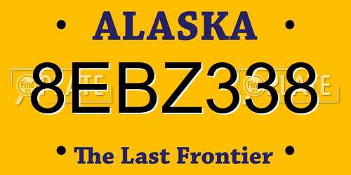 8EBZ338 Alaska License Plate