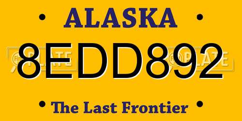 8EDD892 Alaska License Plate