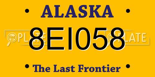 8EI058 Alaska License Plate