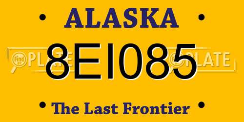 8EI085 Alaska License Plate