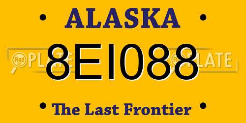 8EI088 Alaska License Plate