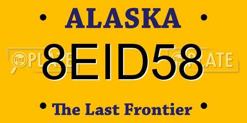 8EID58 Alaska License Plate