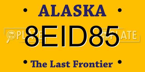 8EID85 Alaska License Plate