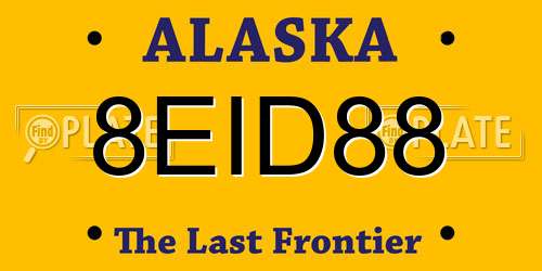 8EID88 Alaska License Plate