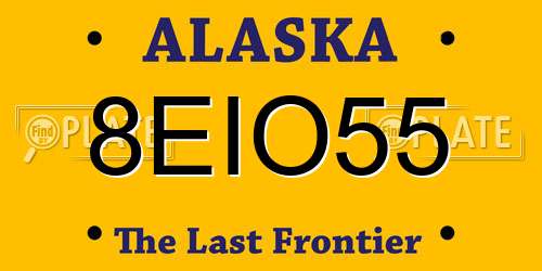 8EIO55 Alaska License Plate