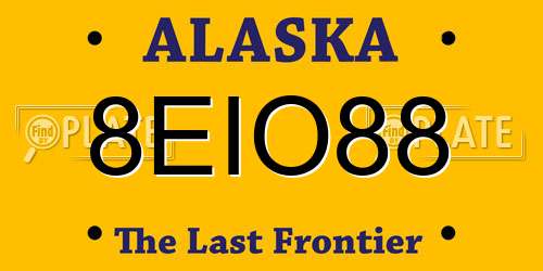8EIO88 Alaska License Plate