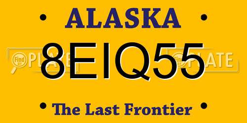 8EIQ55 Alaska License Plate