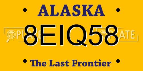 8EIQ58 Alaska License Plate
