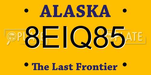 8EIQ85 Alaska License Plate