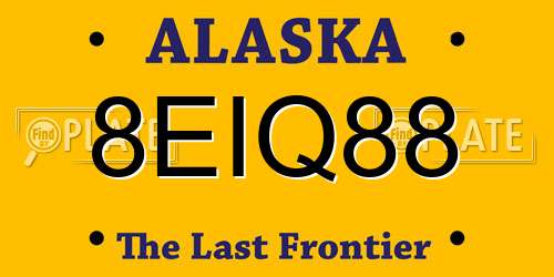 8EIQ88 Alaska License Plate