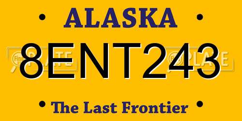 8ENT243 Alaska License Plate