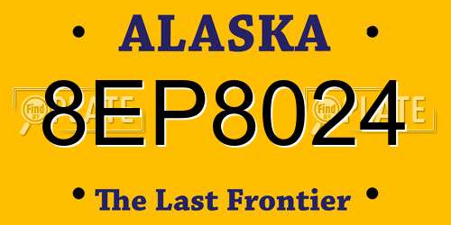 8EP8024 Alaska License Plate