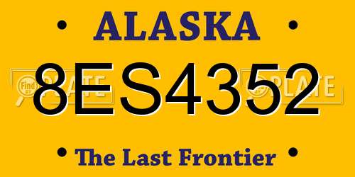 8ES4352 Alaska License Plate