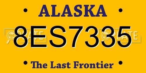 8ES7335 Alaska License Plate