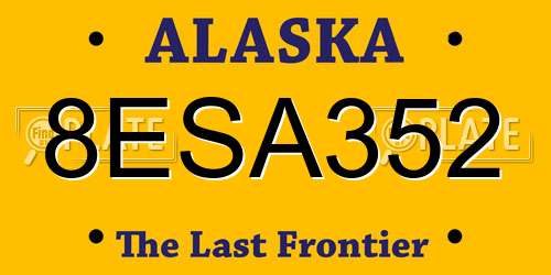 8ESA352 Alaska License Plate