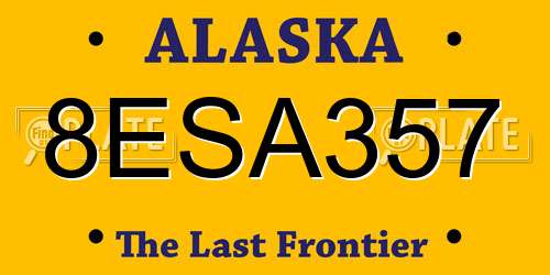 8ESA357 Alaska License Plate