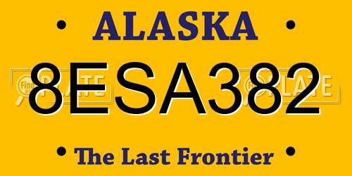 8ESA382 Alaska License Plate