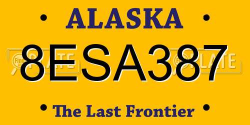 8ESA387 Alaska License Plate