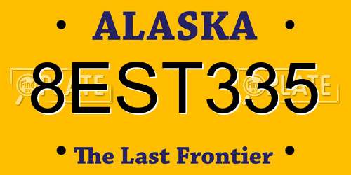 8EST335 Alaska License Plate