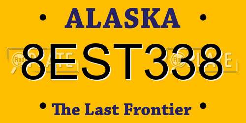 8EST338 Alaska License Plate