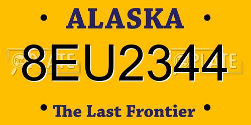 8EU2344 Alaska License Plate