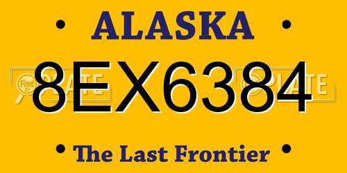 8EX6384 Alaska License Plate