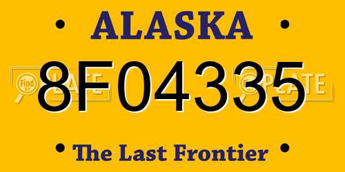 8F04335 Alaska License Plate