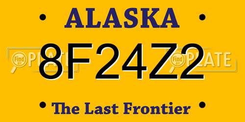 8F24Z2 Alaska License Plate