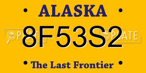 8F53S2 Alaska License Plate