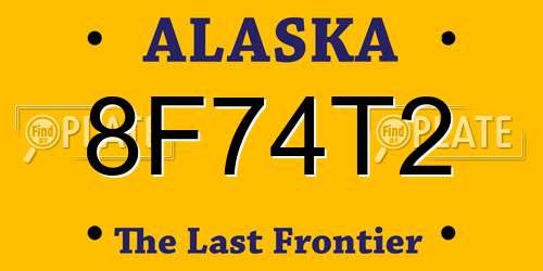 8F74T2 Alaska License Plate