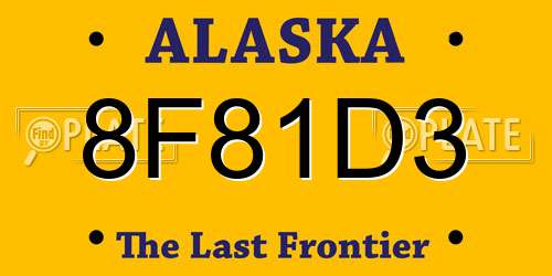 8F81D3 Alaska License Plate
