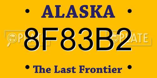 8F83B2 Alaska License Plate