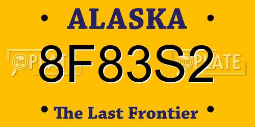 8F83S2 Alaska License Plate