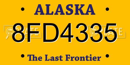 8FD4335 Alaska License Plate