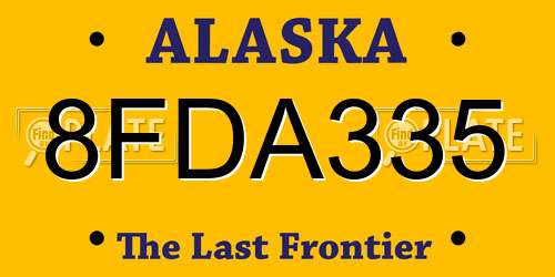 8FDA335 Alaska License Plate